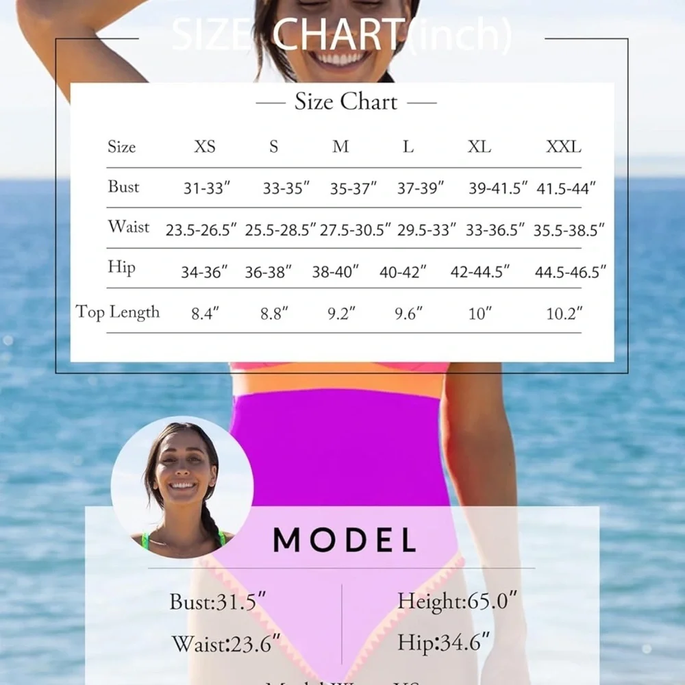Women's Pink & Purple V-Neck One-Piece Swimsuit
